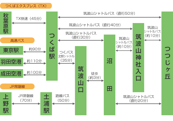 電車・バスで行く